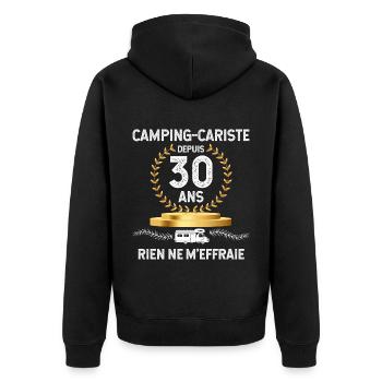 Camping-cariste Depuis 30 Ans Cadeau Campeur - Veste à capuche bio Premium Unisexe - noir - Dos - Nico (187cm)
