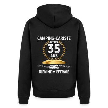 Camping-car Camping-cariste Depuis 30 Ans Campeur - Veste à capuche bio Premium Unisexe - noir - Dos - Nico (187cm)