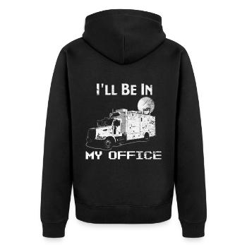 Satellite Truck Driver News Reporter Camera Operat - Unisex Premium Organic Zip Hoodie - black - Back - Nico (187cm)