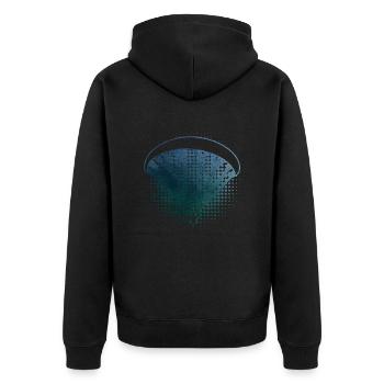 Paragliding Herren Paraglider Damen Gleitschirmfli - Unisex Premium Bio Zip Hoodie - Schwarz - Hinten - Nico (187cm)
