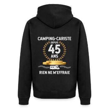 Camping-Car Mon Histoire De 45 ans Cadeau Homme - Veste à capuche bio Premium Unisexe - noir - Dos - Nico (187cm)