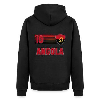 Angola Fußball Mannschaft - Unisex Premium Bio Zip Hoodie - Schwarz - Hinten - Nico (187cm)