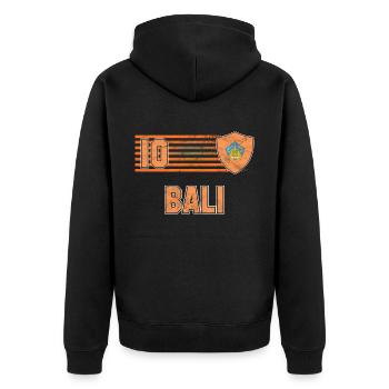 Bali Fußball Mannschaft - Unisex Premium Bio Zip Hoodie - Schwarz - Hinten - Nico (187cm)