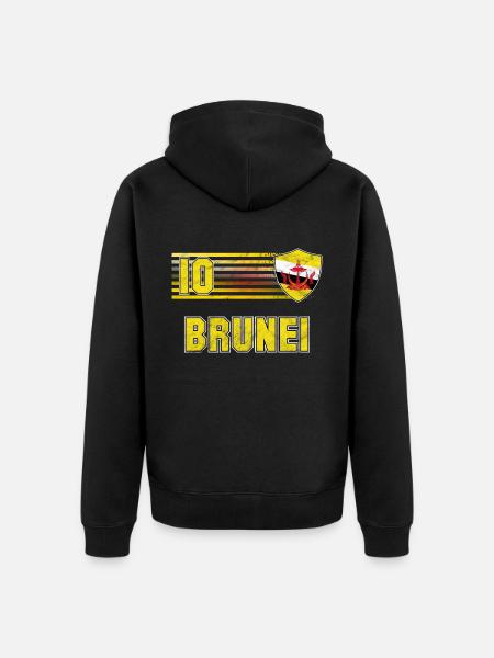 Brunei Fußball Mannschaft - Unisex Premium Bio Zip Hoodie - Schwarz