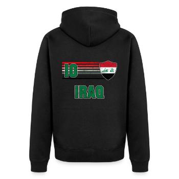 Irak Fußball Mannschaft - Unisex Premium Bio Zip Hoodie - Schwarz - Hinten - Nico (187cm)