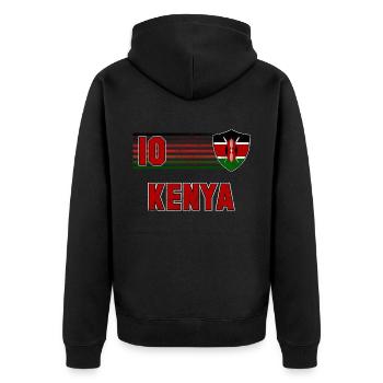 Kenia Fußball Mannschaft - Unisex Premium Bio Zip Hoodie - Schwarz - Hinten - Nico (187cm)