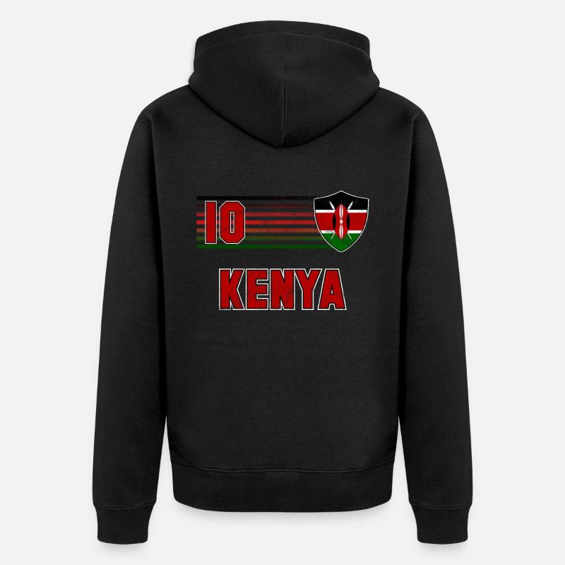 Équipe du Kenya de football - Veste à capuche bio Premium Unisexe - noir
