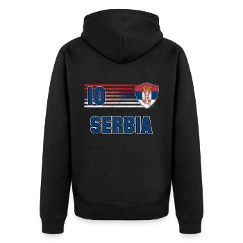 Équipe de Serbie de football - Veste à capuche bio Premium Unisexe - noir - Dos - Nico (187cm)