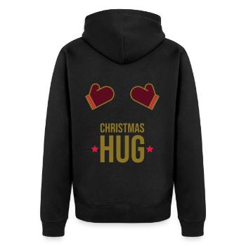 Noël Hug Gants d’hiver Cadeau - Veste à capuche bio Premium Unisexe - noir - Dos - Nico (187cm)
