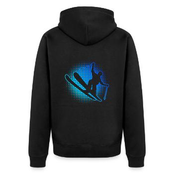 Ski Jumping Ski Freestyle Slopestyle Freestyle Ski - Unisex Premium Bio Zip Hoodie - Schwarz - Hinten - Nico (187cm)