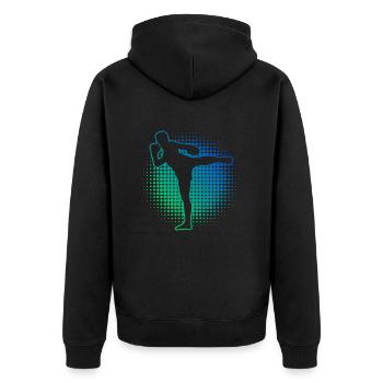 Thai Boxing Thai Boxer Muay Thai Men's Thai Boxing - Unisex Premium Organic Zip Hoodie - black - Back - Nico (187cm)