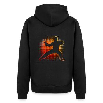 Arts Martiaux Hommes Femmes Kung Fu Kungfu Wushu - Veste à capuche bio Premium Unisexe - noir - Dos - Nico (187cm)