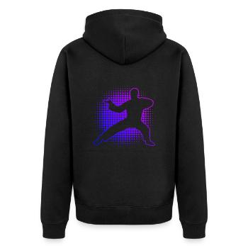 Wushu Femmes Hommes Kungfu Arts Martiaux Kung Fu - Veste à capuche bio Premium Unisexe - noir - Dos - Nico (187cm)