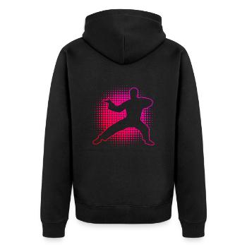 Kung Fu Wushu Kungfu Arts martiaux féminins - Veste à capuche bio Premium Unisexe - noir - Dos - Nico (187cm)