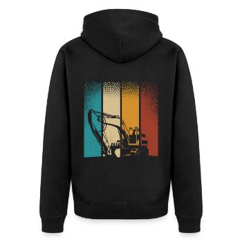 Bagger - Unisex Premium Bio Zip Hoodie - Schwarz - Hinten - Nico (187cm)