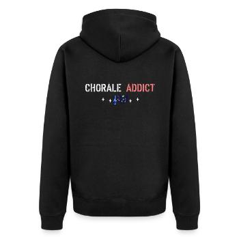 Addict choir - Unisex Premium Organic Zip Hoodie - black - Back - Nico (187cm)
