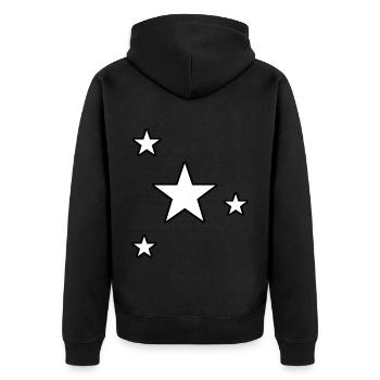 Sterne Gestirn Sternchen Geschenk Sternenhimmel - Unisex Premium Bio Zip Hoodie - Schwarz - Hinten - Nico (187cm)