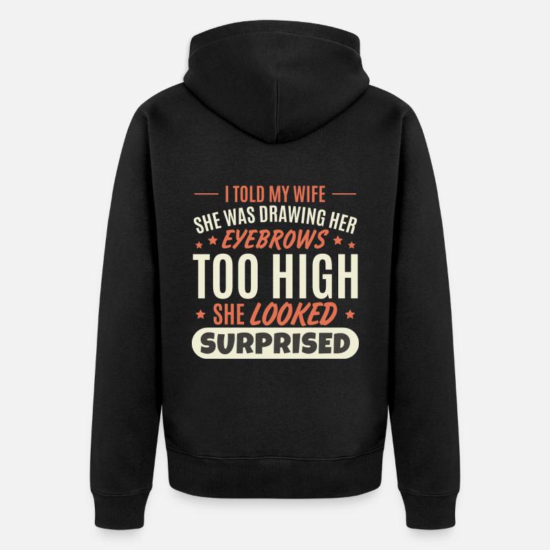 Lustiger Ehemann - Unisex Premium Bio Zip Hoodie - Schwarz