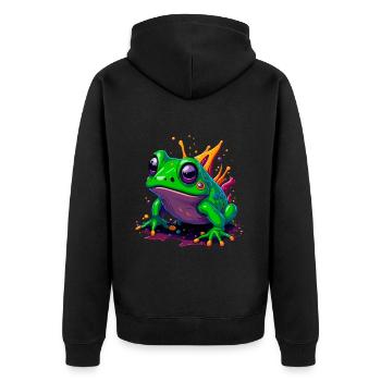 Nice frog - Unisex Premium Organic Zip Hoodie - black - Back - Nico (187cm)