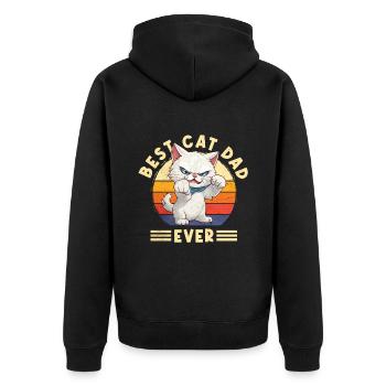 Cat Best Cat Dad Ever Cat Daddy Drôle de dicton - Veste à capuche bio Premium Unisexe - noir - Dos - Nico (187cm)