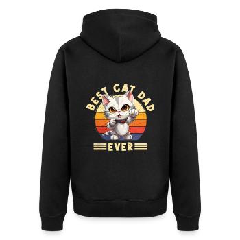 Cat Best Cat Dad Ever Cat Daddy Drôle de dicton - Veste à capuche bio Premium Unisexe - noir - Dos - Nico (187cm)