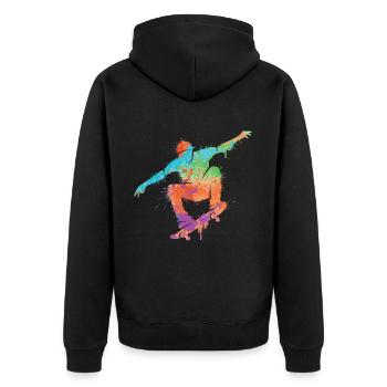 Skateboarder Skateboard Fille Skater Enfants - Veste à capuche bio Premium Unisexe - noir - Dos - Nico (187cm)