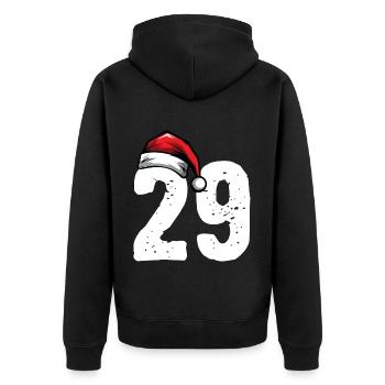 29 Zahl Weihnachten - Unisex Premium Bio Zip Hoodie - Schwarz - Hinten - Nico (187cm)