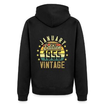 Légendes Sont Nés En Janvier 1955 - Janvier 1955 - Veste à capuche bio Premium Unisexe - noir - Dos - Nico (187cm)