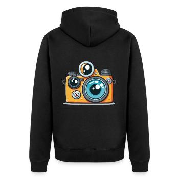 The Explorer - Unisex Premium Organic Zip Hoodie - black - Back - Nico (187cm)