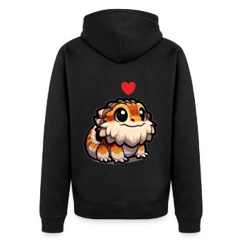 Mignon bébé dragon barbu - Veste à capuche bio Premium Unisexe - noir - Dos - Nico (187cm)