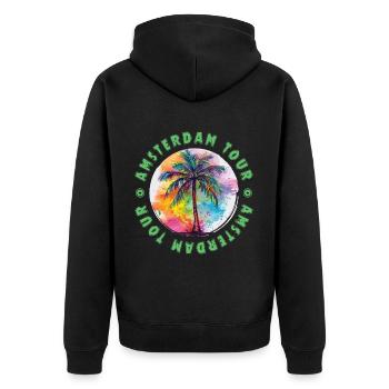 Amsterdam Tour Holiday Plame Colorful - Unisex Premium Organic Zip Hoodie - black - Back - Nico (187cm)