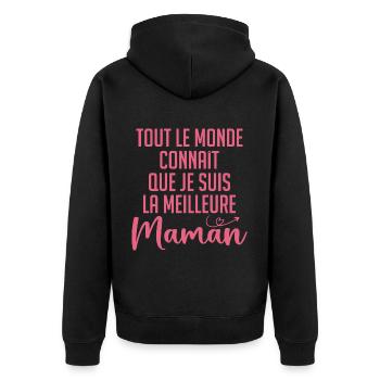 Tout le Monde Connaît Je Suis La Meilleur Maman - Veste à capuche bio Premium Unisexe - noir - Dos - Nico (187cm)