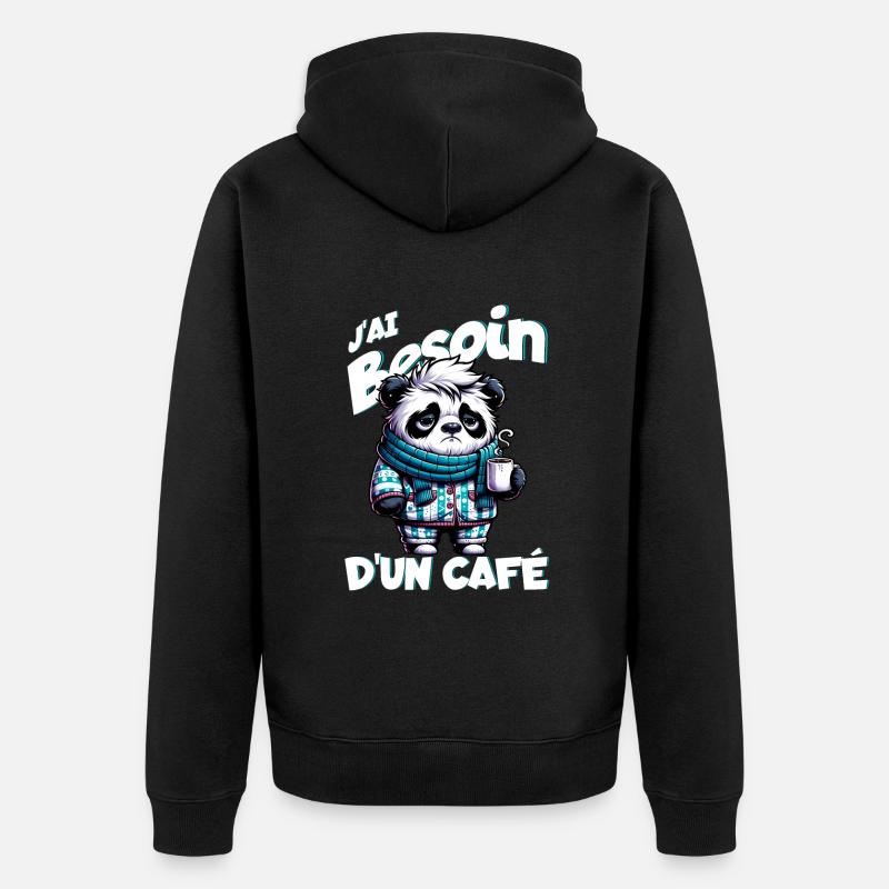J'ai besoin d'un café - Veste à capuche bio Premium Unisexe - noir