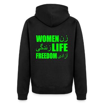 Women life freedom - Veste à capuche bio Premium Unisexe - noir - Dos - Nico (187cm)