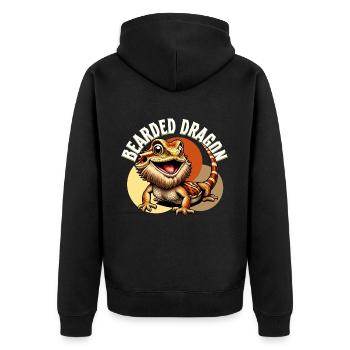 Bartagame Bartagamen Bearded Dragon - Unisex Premium Bio Zip Hoodie - Schwarz - Hinten - Nico (187cm)