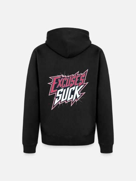 Excuses Suck 14 - Unisex Premium Bio Zip Hoodie - Schwarz