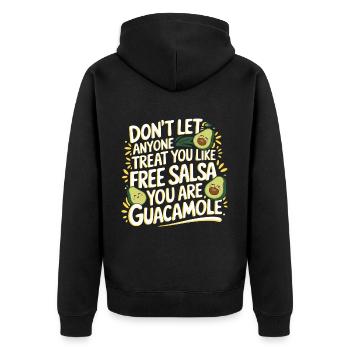 You Are Guacamole Not Free Salsa 1 6 - Unisex Premium Bio Zip Hoodie - Schwarz - Hinten - Nico (187cm)