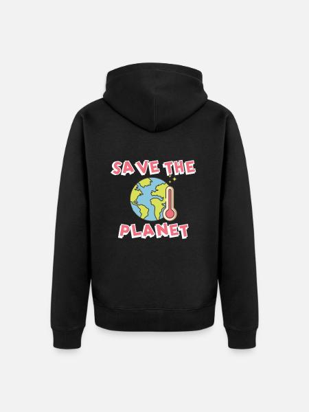 Climate change Climate protection - Unisex Premium Organic Zip Hoodie - black
