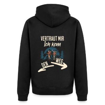 Wander - Unisex Premium Organic Zip Hoodie - black - Back - Nico (187cm)
