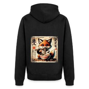 Ramen Fox - Veste à capuche bio Premium Unisexe - noir - Dos - Nico (187cm)