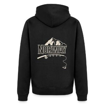 Norvège Pêche Pêcheur Pêcheur - Veste à capuche bio Premium Unisexe - noir - Dos - Nico (187cm)