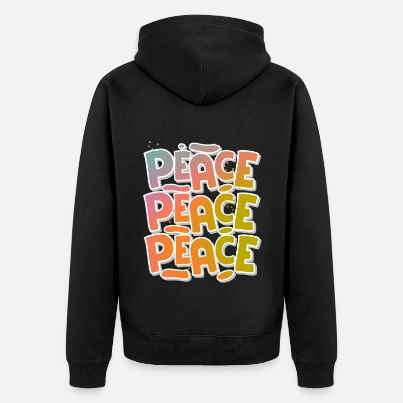 Peace Frieden - Unisex Premium Bio Zip Hoodie - Schwarz