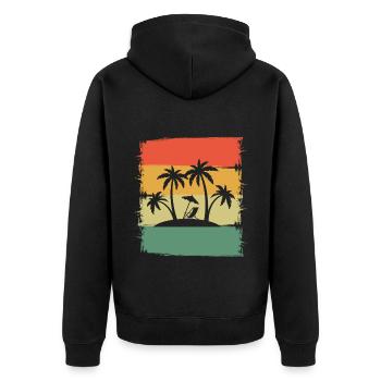 Voyage de vacances à Palm Island - Veste à capuche bio Premium Unisexe - noir - Dos - Nico (187cm)