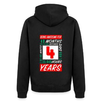 Enfants 4 Ans Anniversaire Mois Heures - Veste à capuche bio Premium Unisexe - noir - Dos - Nico (187cm)
