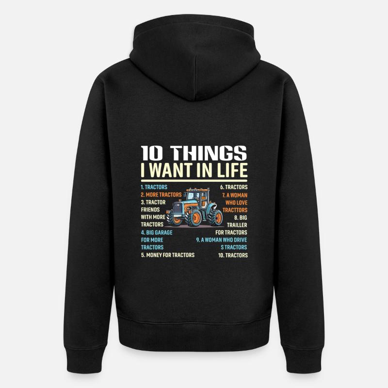 Traktor - Unisex Premium Bio Zip Hoodie - Schwarz