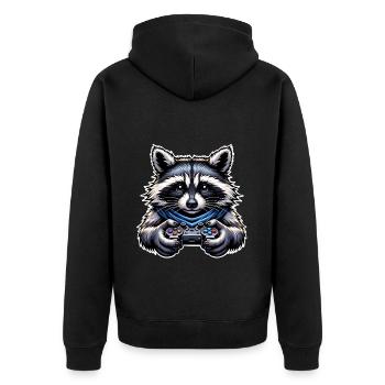 Raton laveur Gamer Nerd de jeu - Veste à capuche bio Premium Unisexe - noir - Dos - Nico (187cm)