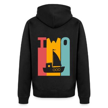 2nd Birthday Sailing Ship - Unisex Premium Organic Zip Hoodie - black - Back - Nico (187cm)