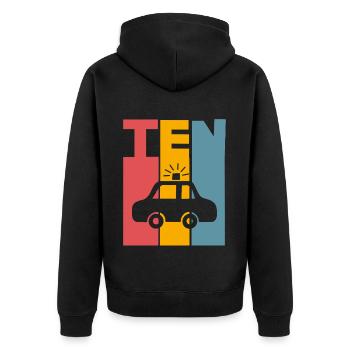 10th Birthday Police - Unisex Premium Organic Zip Hoodie - black - Back - Nico (187cm)