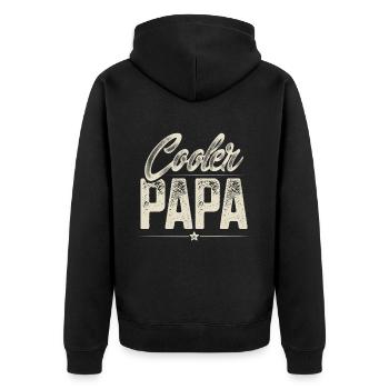 Papa Vater Vatertag - Unisex Premium Bio Zip Hoodie - Schwarz - Hinten - Nico (187cm)