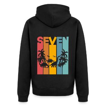 Dinosaure du 7e anniversaire - Veste à capuche bio Premium Unisexe - noir - Dos - Nico (187cm)
